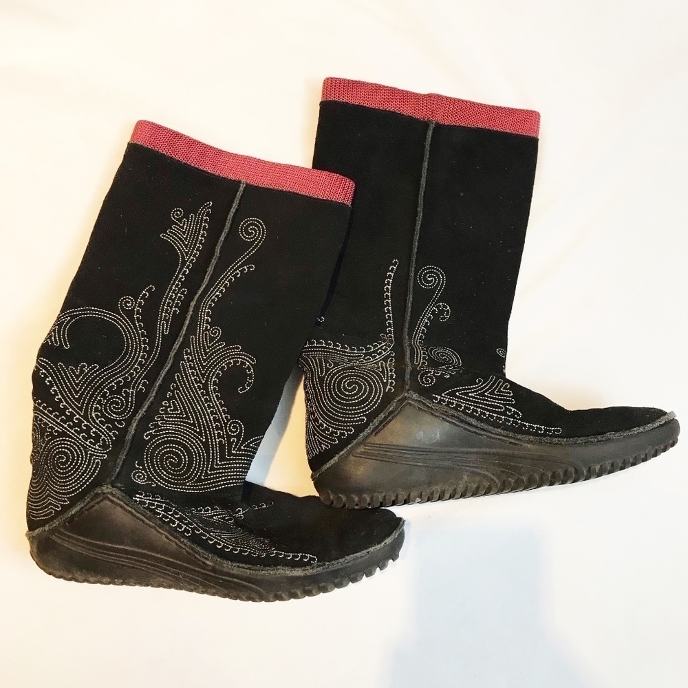 PUMA MONSOON BLACK RED EMBROIDERED LEATHER BOOT 🌻
